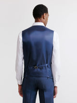 City vest in predominantly wool denim blue