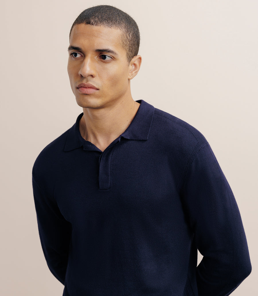 Pull col polo marine