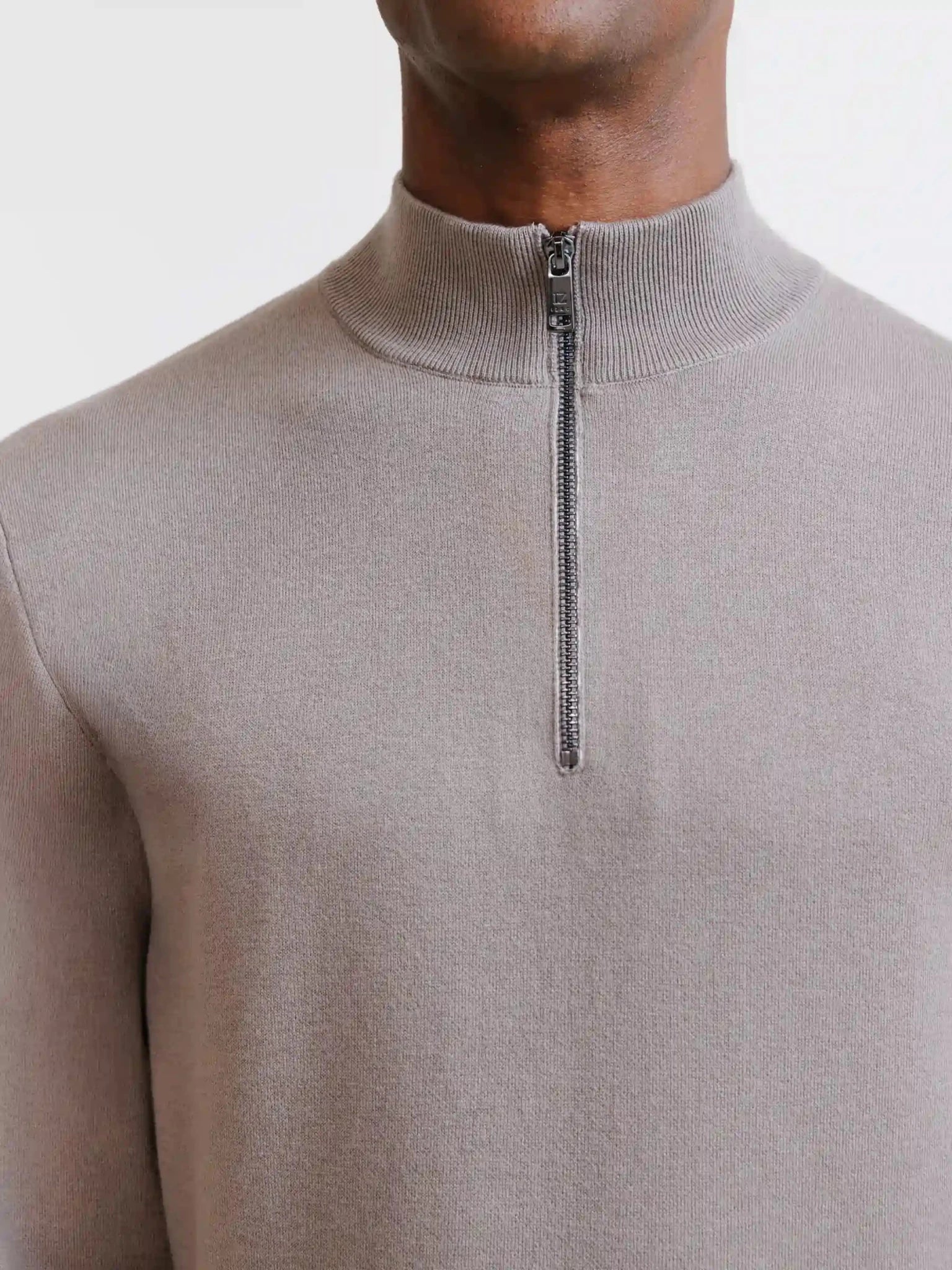 Taupe half-zip sweater