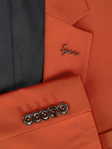 Costume 2 boutons en laine majoritaire terracotta - IZAC