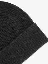 Bonnet en maille côtelée noire - IZAC