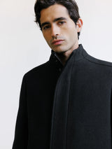 Black high-neck coat
