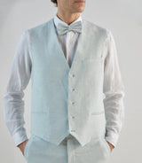 Gilet ville 100% lin vert d'eau