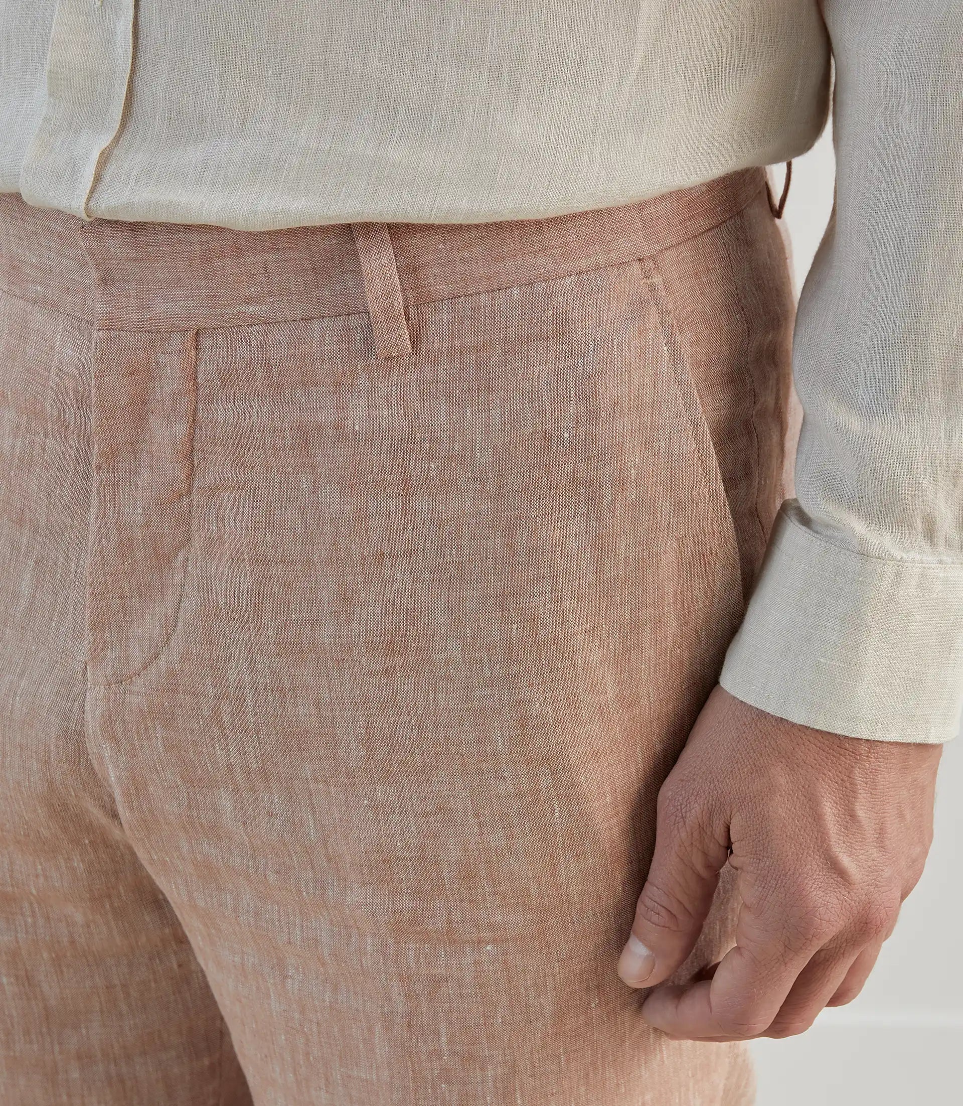 Pantalon ville 100% lin orange - IZAC