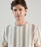 T-shirt à manches courtes rayé écru - IZAC