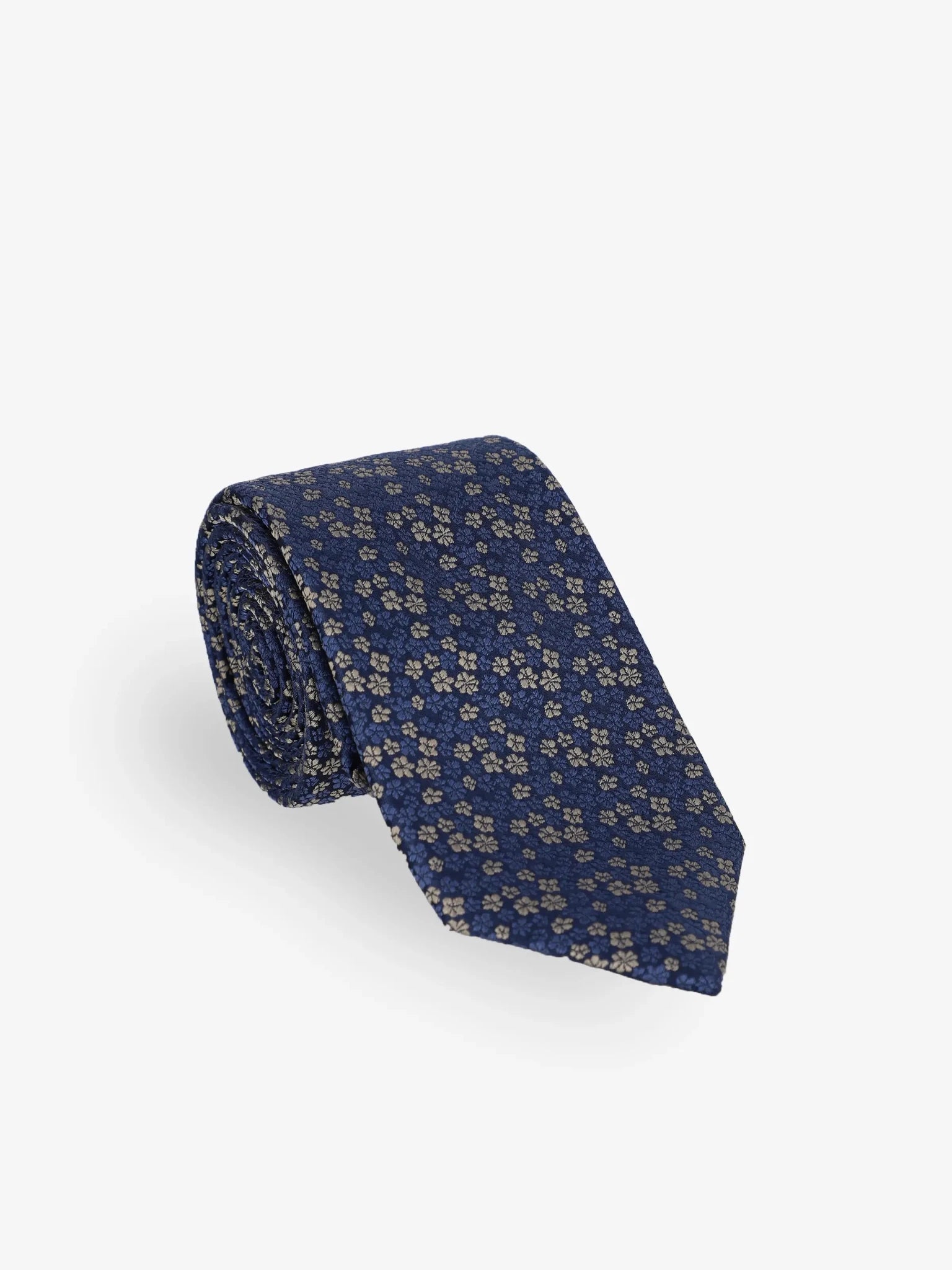 Navy floral tie