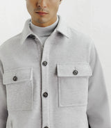Light grey shirt collar casual jacket