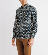 Chemise à fleurs marine - IZAC