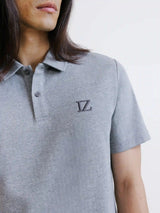 Polo en chevron gris chiné