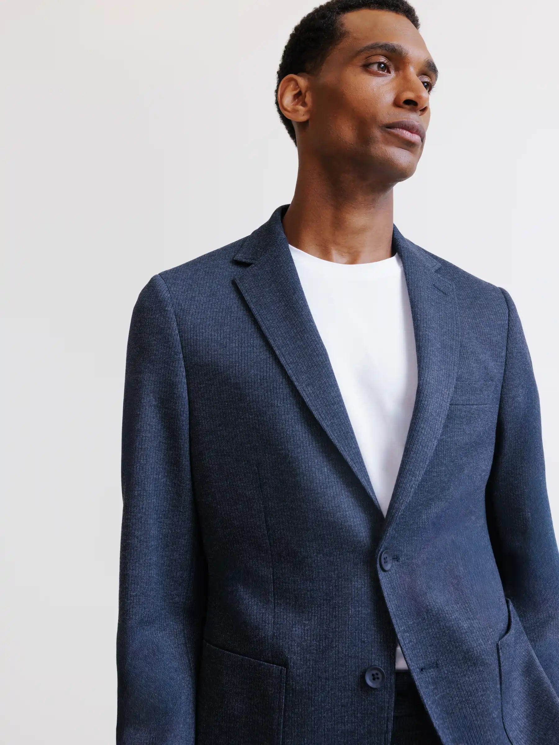 Navy knit city jacket