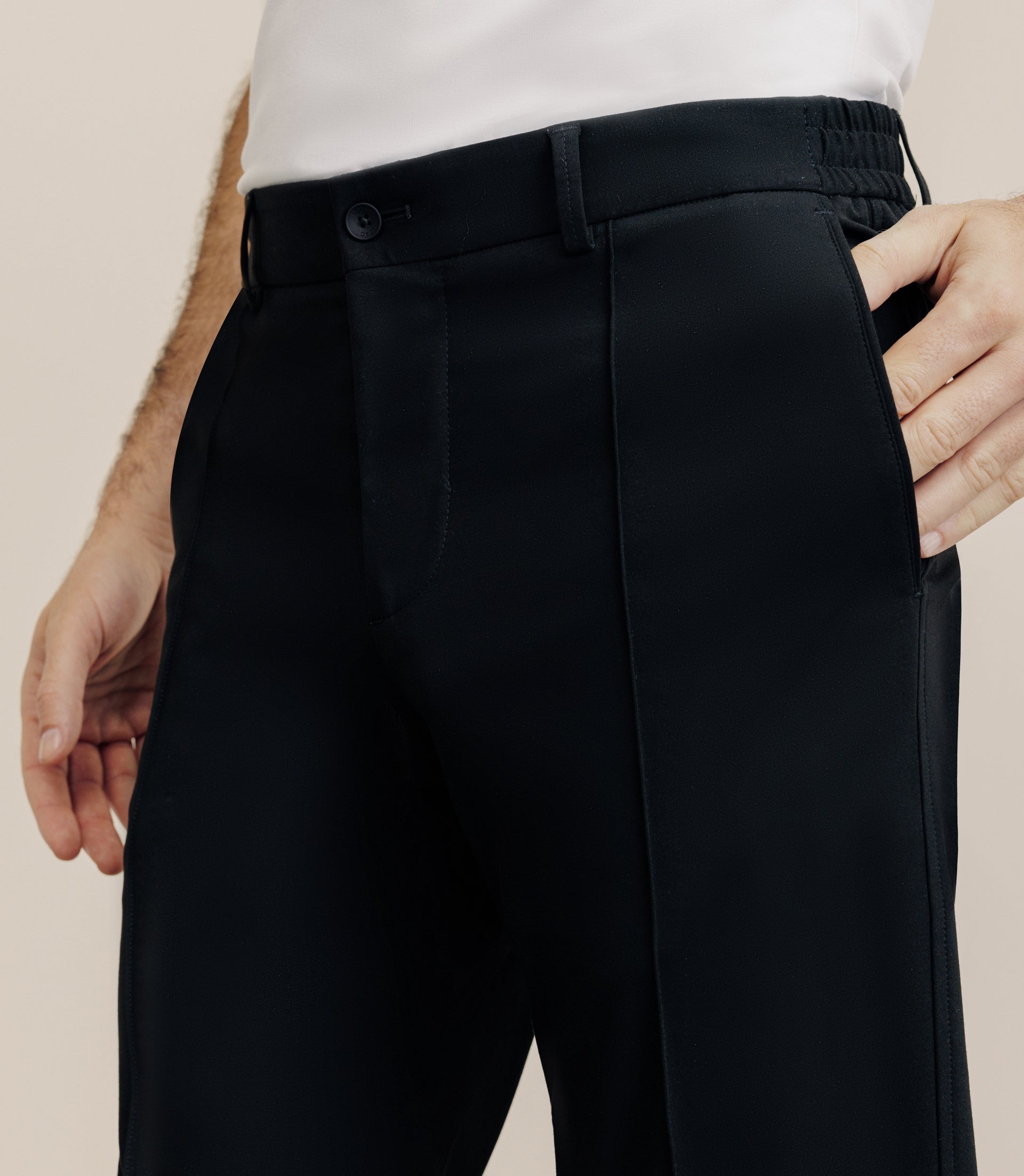 Pantalon ville en maille noir