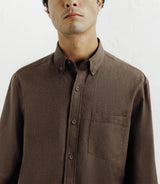 Chemise casual avec col boutonné marron