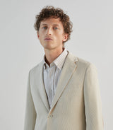 Veste casual en tissu armuré écru - IZAC