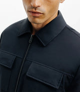 Navy shirt collar jacket