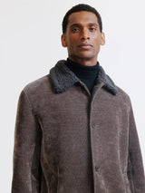 Blouson col chemise marron