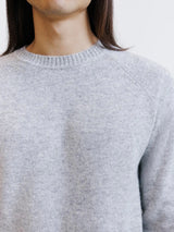 Pull en laine col rond gris chiné
