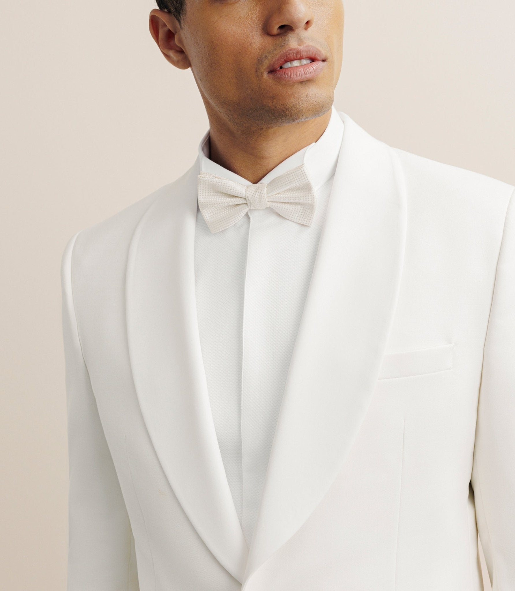 Costume cérémonie col châle écru - IZAC