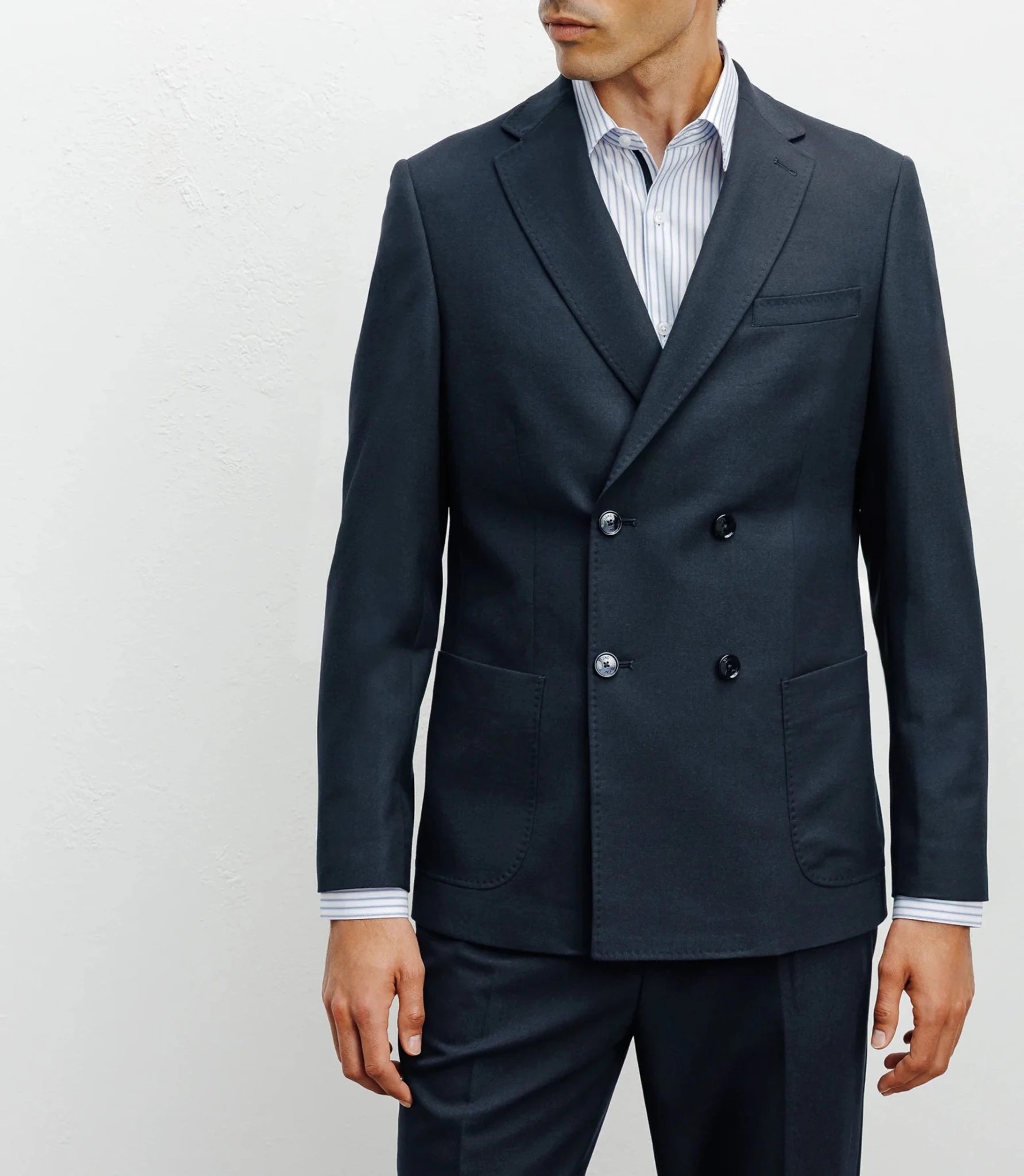 Navy double-breasted jacket