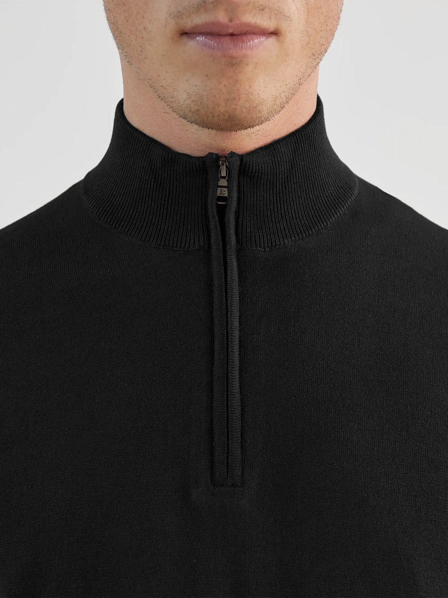 Pull col zip noir - IZAC