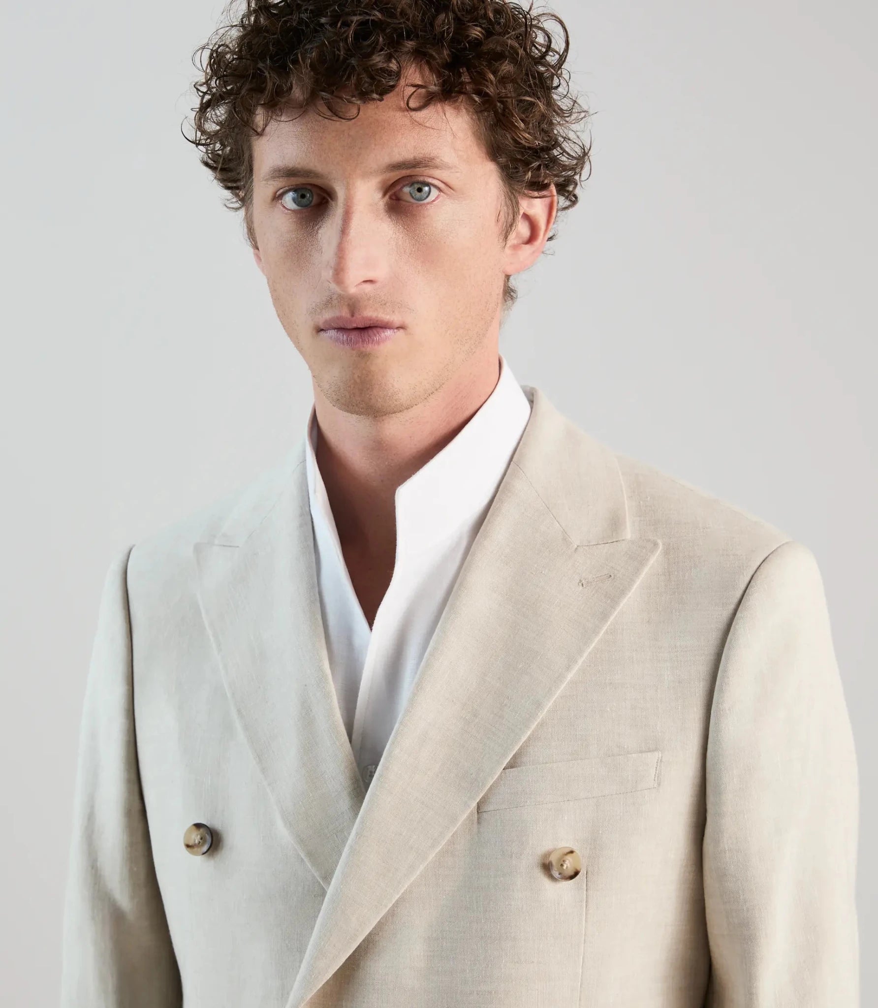 Veste ville croisée 100% lin beige - IZAC