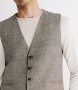 Gilet de costume esprit prince de galles beige - IZAC