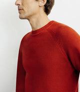 Round-neck sweater in red c