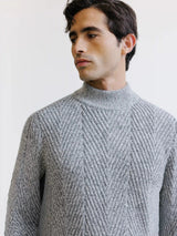 Pull col cheminée gris chiné