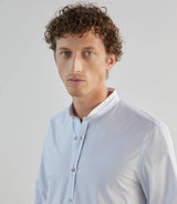 Chemise col mao avec coudières ciel - IZAC