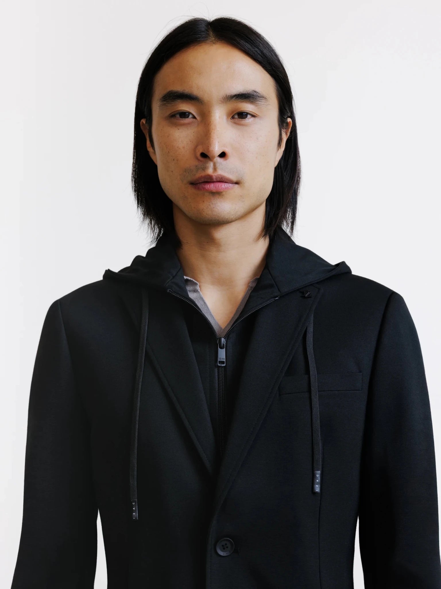 Veste en maille avec parementure noire - IZAC