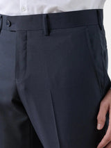 Navy blue 100% wool city trousers