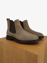 Bottines chelsea en suède taupe