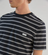 T-shirt à manches courtes rayé noir - IZAC