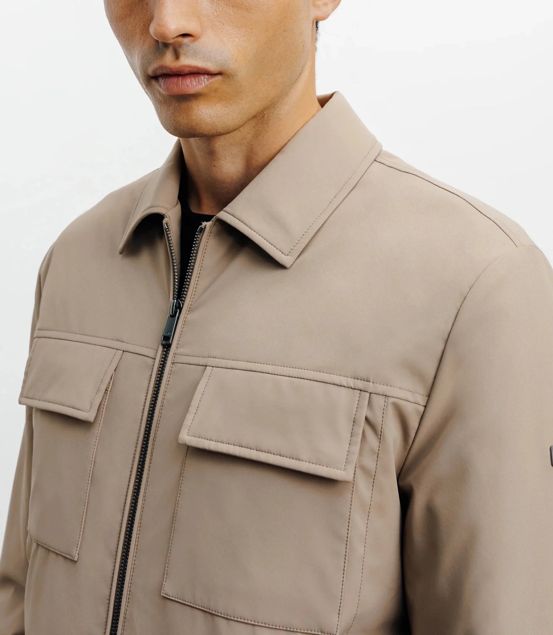 Blouson col chemise beige - IZAC