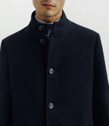 City coat with navy mao collar