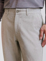 Pantalon flanelle beige clair