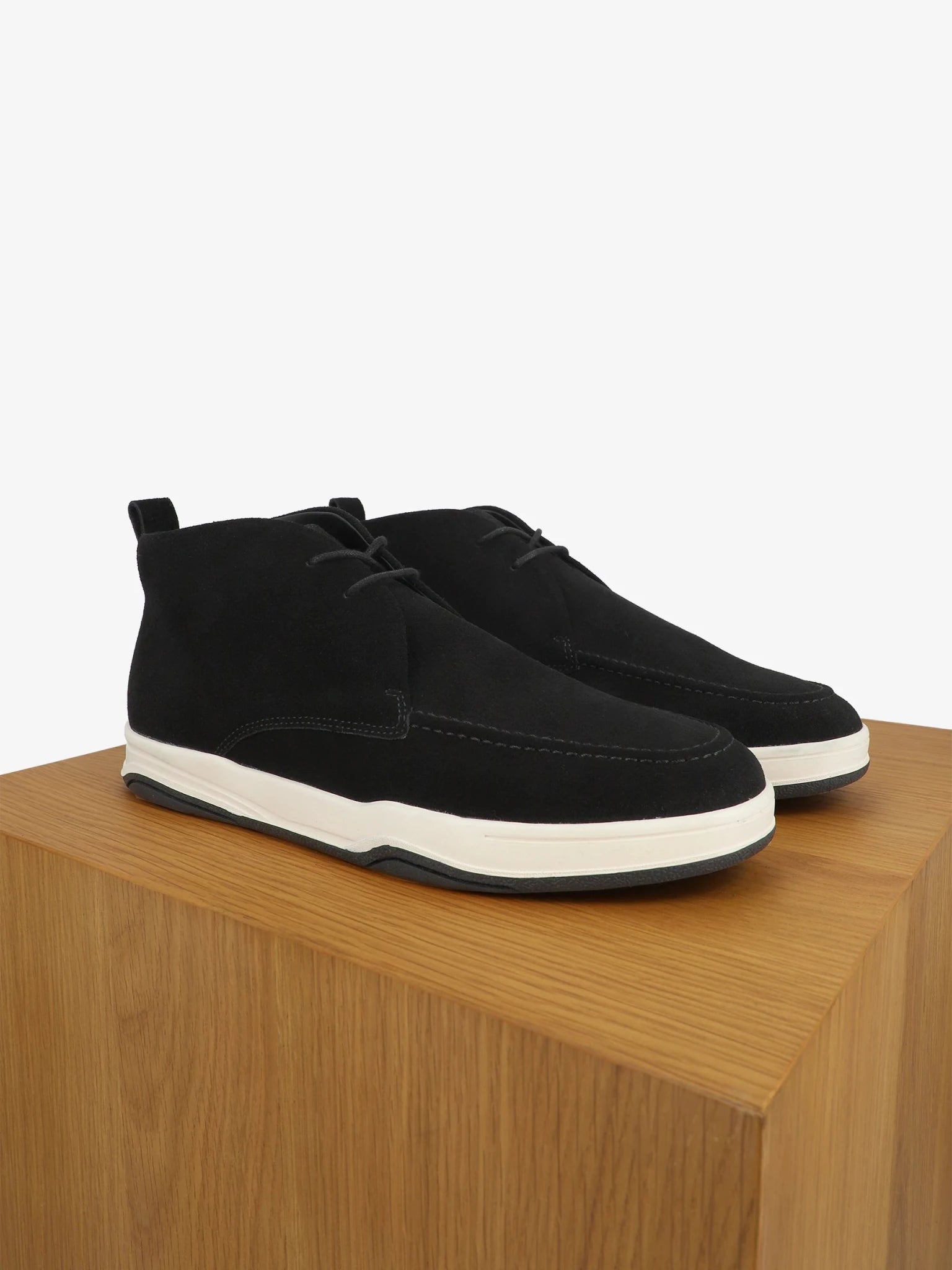 Casual black suede ankle boots