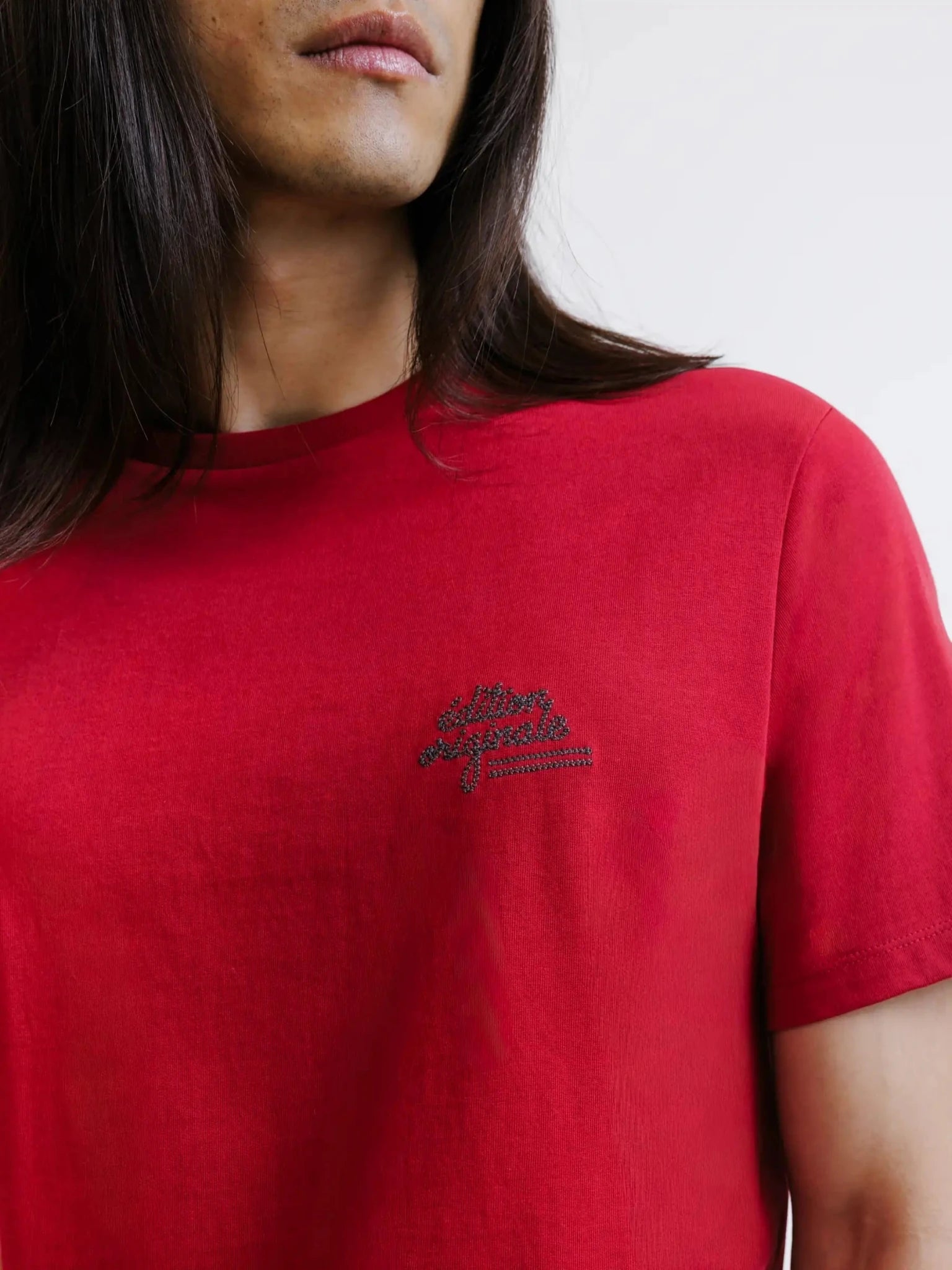 T-shirt à manches courtes rouge foncé - IZAC