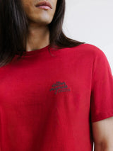Dark red short-sleeved T-shirt