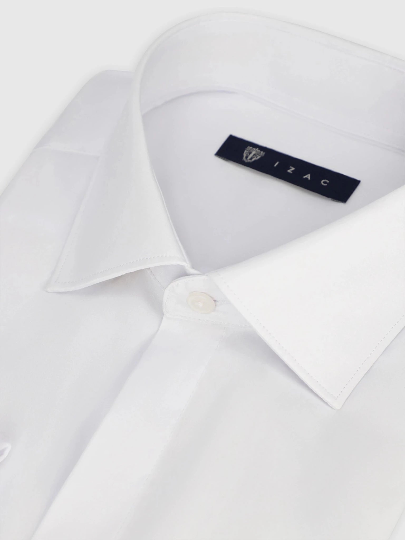 Chemise ville en satin de coton blanche - IZAC
