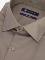 Taupe cotton satin shirt