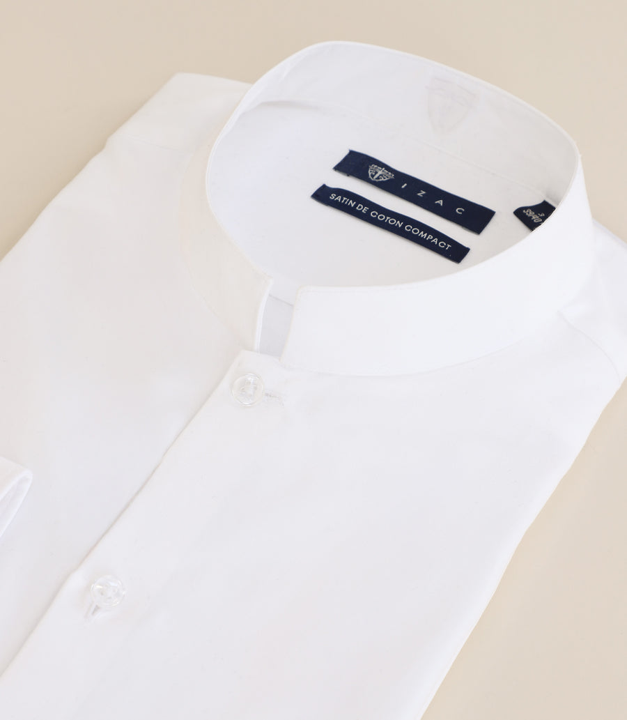 Chemise cérémonie col officier blanche