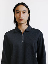 Polo zippé anthracite