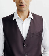 Gilet ville avec laine majoritaire bordeaux foncé