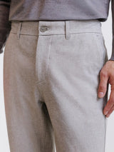 Pantalon flanelle beige clair