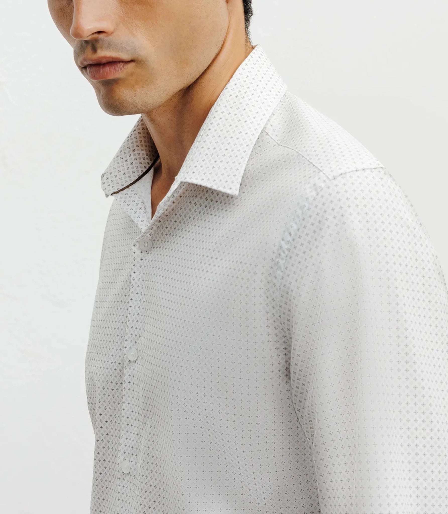 Beige printed city shirt