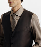 Gilet ville avec laine majoritaire marron