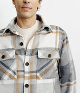 Grey large-check overshirt