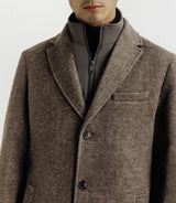 City coat with removable chestnut trim