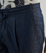 Pantalon casual avec cordon de serrage marine - IZAC