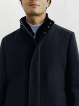 Manteau ville en laine marine